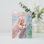 人魚と泡の水中の風景 シーズンポストカード (スタンド正面)