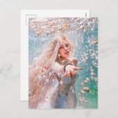 人魚と泡の水中の風景 シーズンポストカード (正面/裏面)