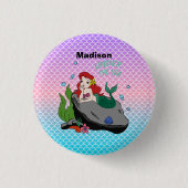 人魚と海との新学期 缶バッジ (正面)