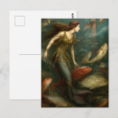 人魚と海の中の魚 ポストカード (正面/裏面)