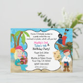 人魚と海賊のバースデーパーティ招待状 招待状 (スタンド正面)