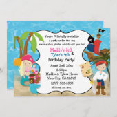 人魚と海賊のバースデーパーティ招待状 招待状 (正面/裏面)