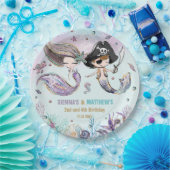 人魚と海賊の海面共同誕生日 ペーパープレート (パーティー)