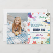 人魚と海賊の誕生日お礼カード サンキューカード (正面)