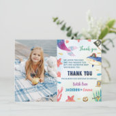 人魚と海賊の誕生日感謝カード サンキューカード (スタンド正面)