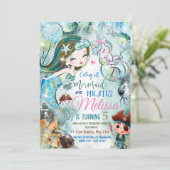 人魚と海賊の誕生日招待状 ユニコーン 招待状 (スタンド正面)