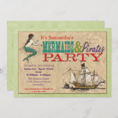 人魚と海賊パーティの招待状 招待状 (正面/裏面)