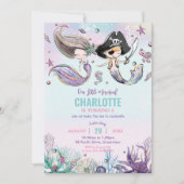 人魚と海賊ボーイガール共同誕生日パーティー 招待状 (正面)