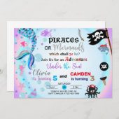 人魚と海賊兄弟姉妹の招待。 招待状 (正面/裏面)