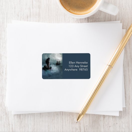 人魚と海賊船 ラベル (インサイチュ)