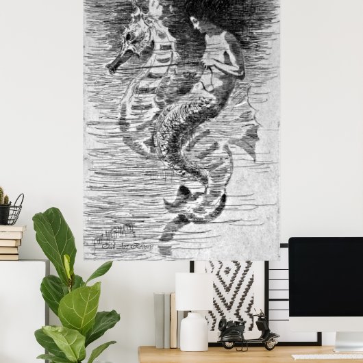 人魚と海馬 ポスター (ホームオフィス)