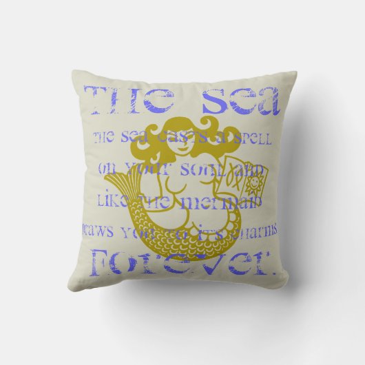 人魚と海 クッション (裏面)
