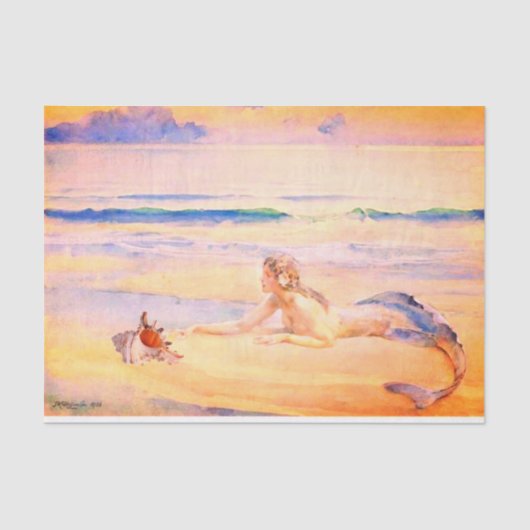 人魚と貝殻 薄葉紙 (正面)