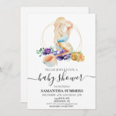 人魚と赤ちゃんシャワー 招待状 (正面/裏面)