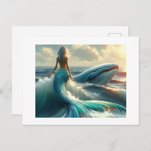 人魚と連れ ポストカード (正面/裏面)