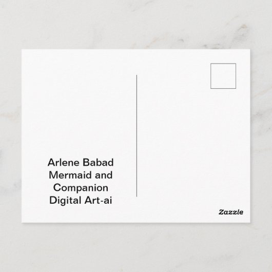 人魚と連れ ポストカード (裏面)