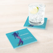 人魚と金のフック ガラスコースター (アングル)