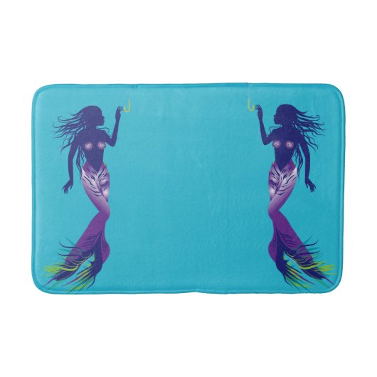 人魚と金のフック バスマット (正面)