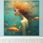人魚と金魚 キャンバスプリント (インサイチュ (ウッドフロア))
