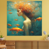 人魚と金魚 キャンバスプリント (インサイチュ (リビング))