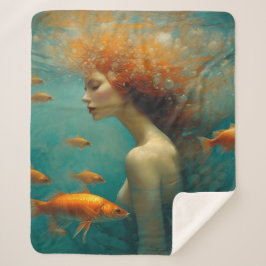 人魚と金魚 シェルパブランケット