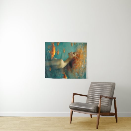 人魚と金魚 タペストリー (インサイチュ(横))