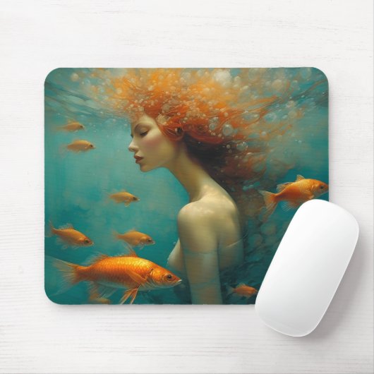 人魚と金魚 マウスパッド (マウス)