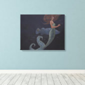 人魚と青い魚 キャンバスプリント (インサイチュ (ウッドフロア))