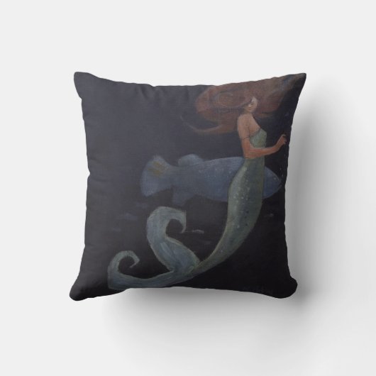 人魚と青い魚 クッション (裏面)