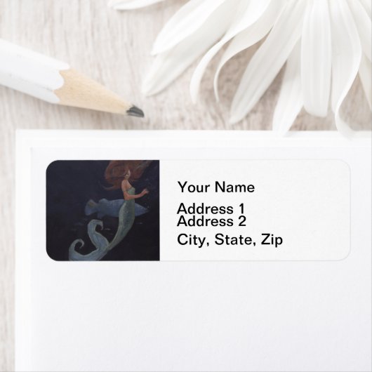 人魚と青い魚 ラベル (インサイチュ)