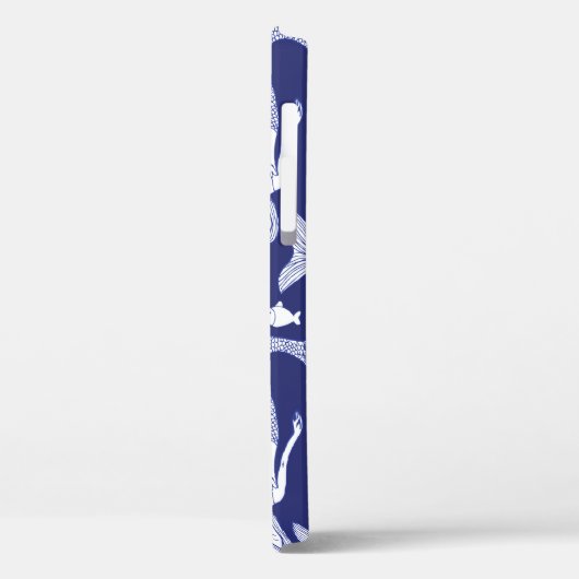 人魚と魚の模様をヴィンテージスタイルでスケッチする Case-Mate iPhoneケース (裏面 / 左)