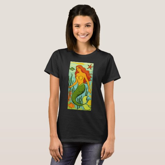 人魚と魚 Tシャツ (正面フル)