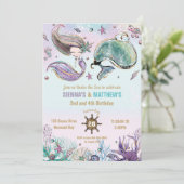 人魚と鯨海賊双生児ジョイント誕生日プール 招待状 (スタンド正面)