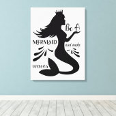 人魚になって波のキャンバスを印刷 キャンバスプリント (インサイチュ (ウッドフロア))