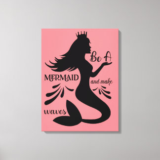 人魚になって波のキャンバスを印刷 キャンバスプリント