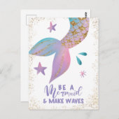 人魚になって波を作る前向き引用文 ポストカード (正面/裏面)