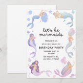 人魚になりきって 🎉 招待状 (正面/裏面)