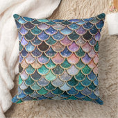 人魚になりよう – 人魚グリッター人魚はかりで測- クッション (ブランケット)