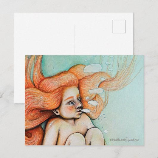 人魚になる女の子[#「人魚」) ポストカード (正面/裏面)