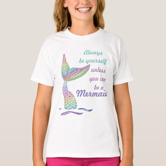 人魚になれないかぎり自分でいてくれ Tシャツ (正面)