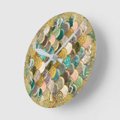 人魚によってはかりで測られる数々のな色のグリッターの魅力のトレンディー ラウンド壁時計 (傾斜)