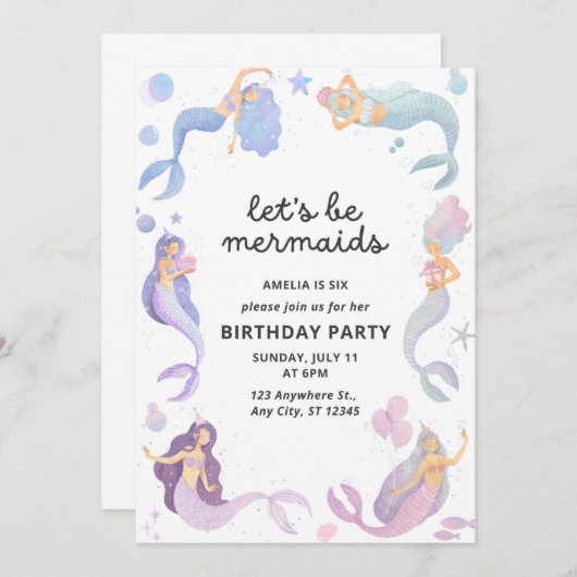 人魚に変身しよう 招待状 (正面/裏面)