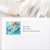 人魚のいる海辺のビーチ ラベル (インサイチュ)