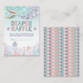 人魚のおむつのラッフルの女の赤ちゃんのビーチの海の海 エンクロージャーカード (正面/裏面)