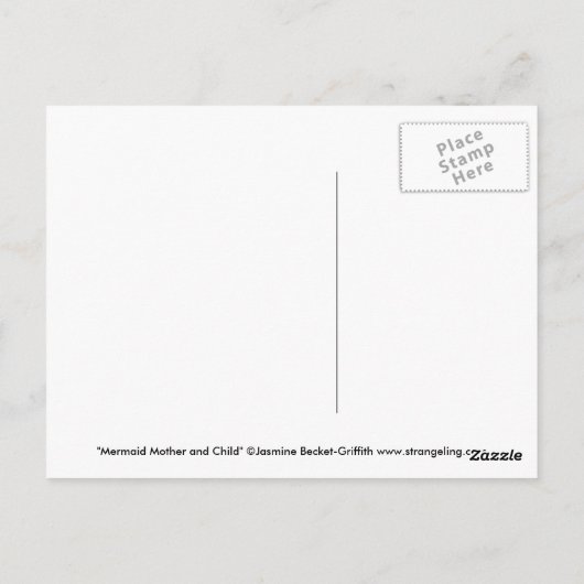 「人魚のお母さんとお子さん」はがき ポストカード (裏面)