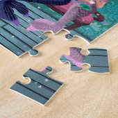 人魚のお茶会のイラストレーション ジグソーパズル (側面)