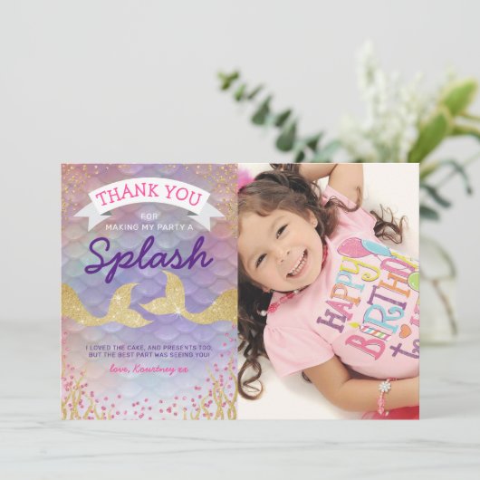 人魚のお誕生日ありがとう サンキューカード (スタンド正面)