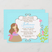 人魚のお誕生日のお招き 招待状 (正面/裏面)