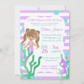 人魚のかわいらし赤ちゃんシャワー🤰 招待状 (正面)