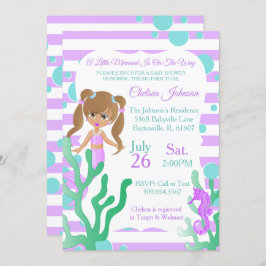 人魚のかわいらし赤ちゃんシャワー🤰 招待状